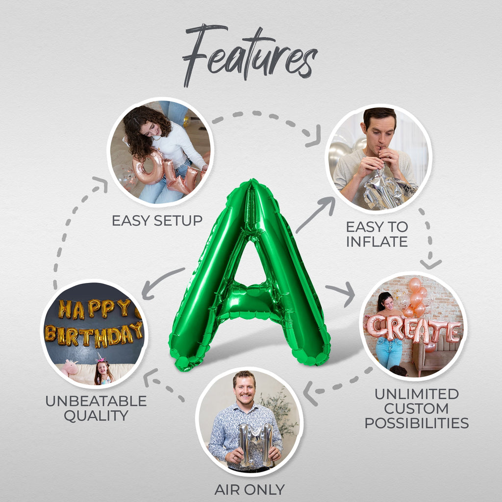 Letter Balloons - STOP IN FOR A SPELL 16" Inch Alphabet Letters Foil Mylar Balloon Halloween Party Banner (Red)