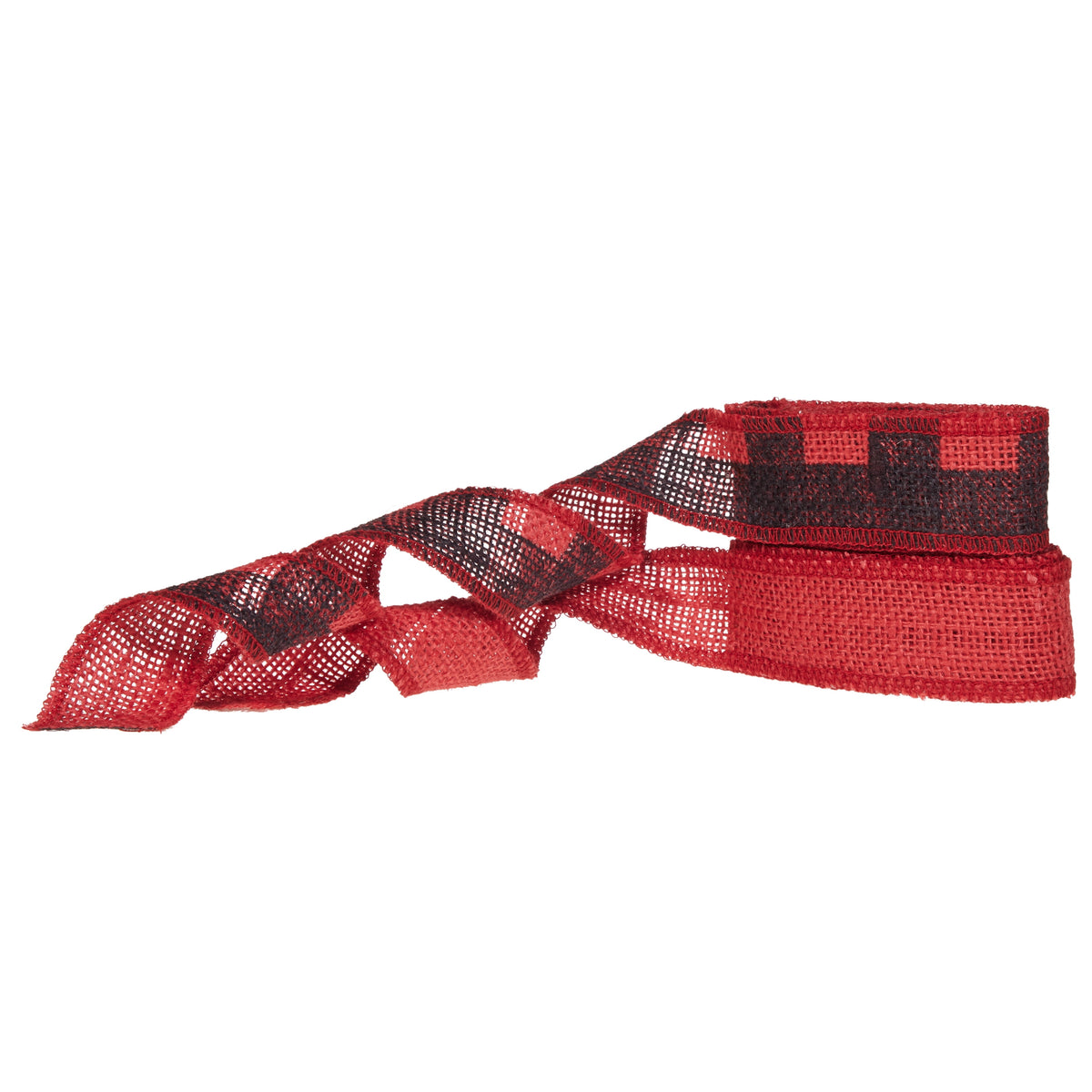 Love, Laugh, Craft Burlap Ribbon Set, 1.5"W x 3-Yds, Natural/White Stripe