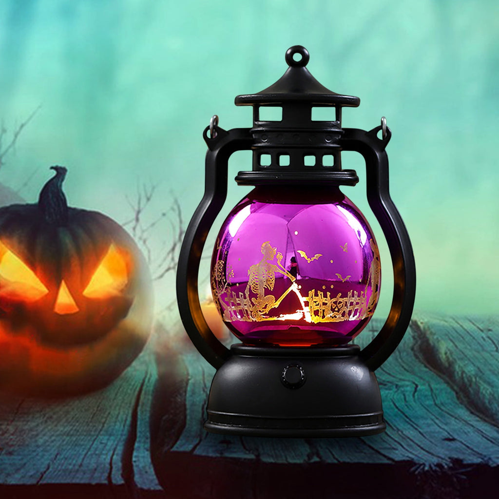 Halloween Oil Lamp Outdoor Lights, Flickering Flame Solar Lanterns Lights Outdoor Waterproof, Hanging Lantern Decorative, Solar Powered Lanterns for Yard Patio Path Tree Garden Decor