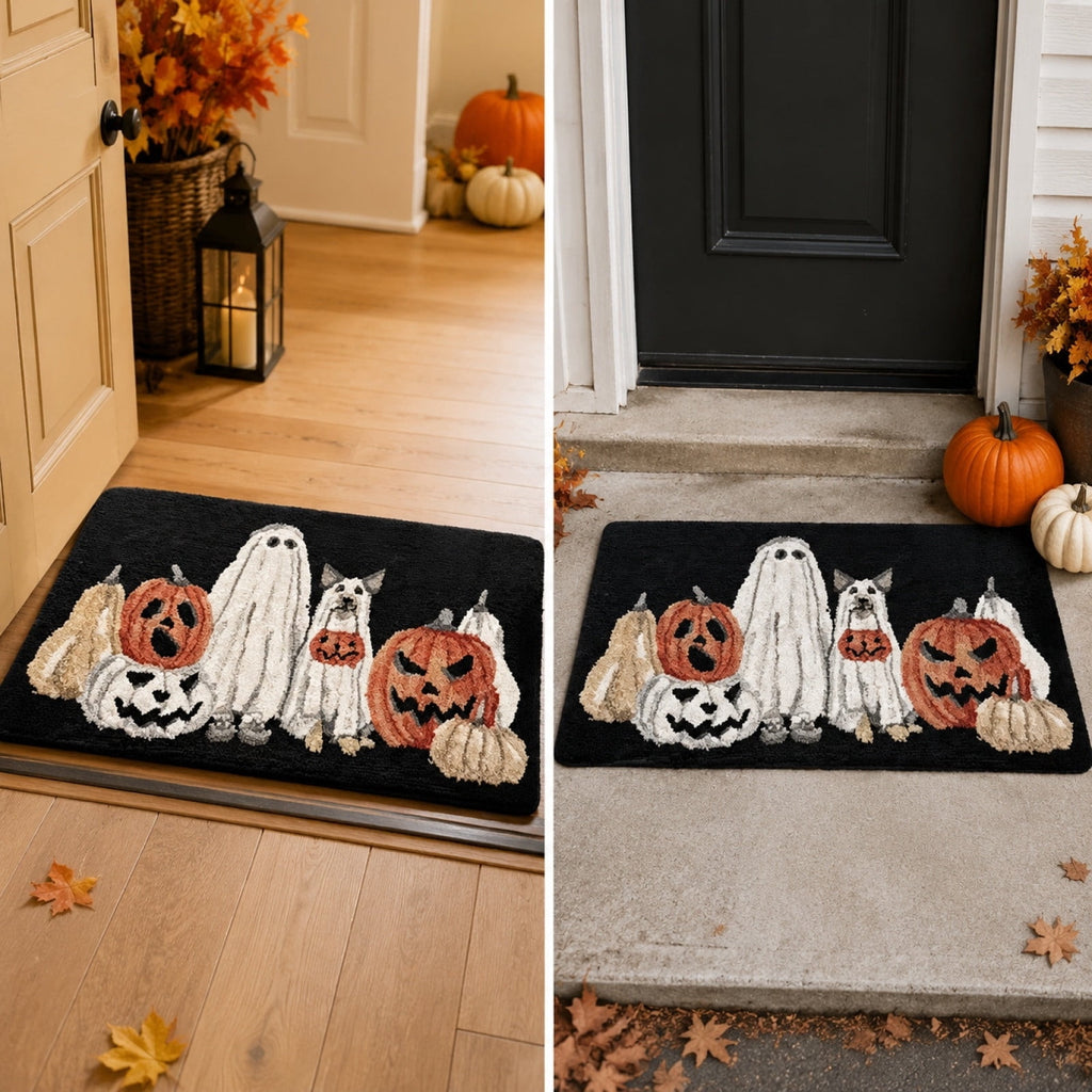 Orangide Halloween Doormat Non Slip Outdoor Entrance Rug Spooky Gothic Welcome Mat Durable Absorbent for Patio Porch Entryway Fall Decor