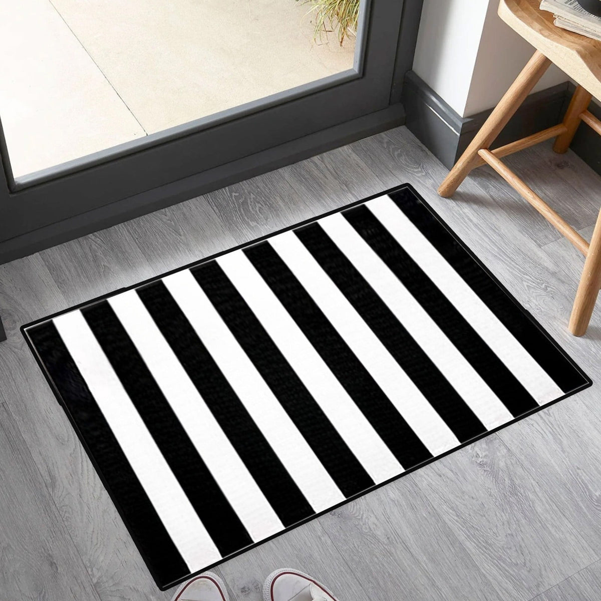 Mouliraty Fall Outdoor Rug,15.7x23.6in,Halloween Thanksgiving Decor Rug New Stripe Outdoor Rug Layered Doormats for Washable Carpet Front Door Porch Farmhouses Entryway Patio Dark Color Rug
