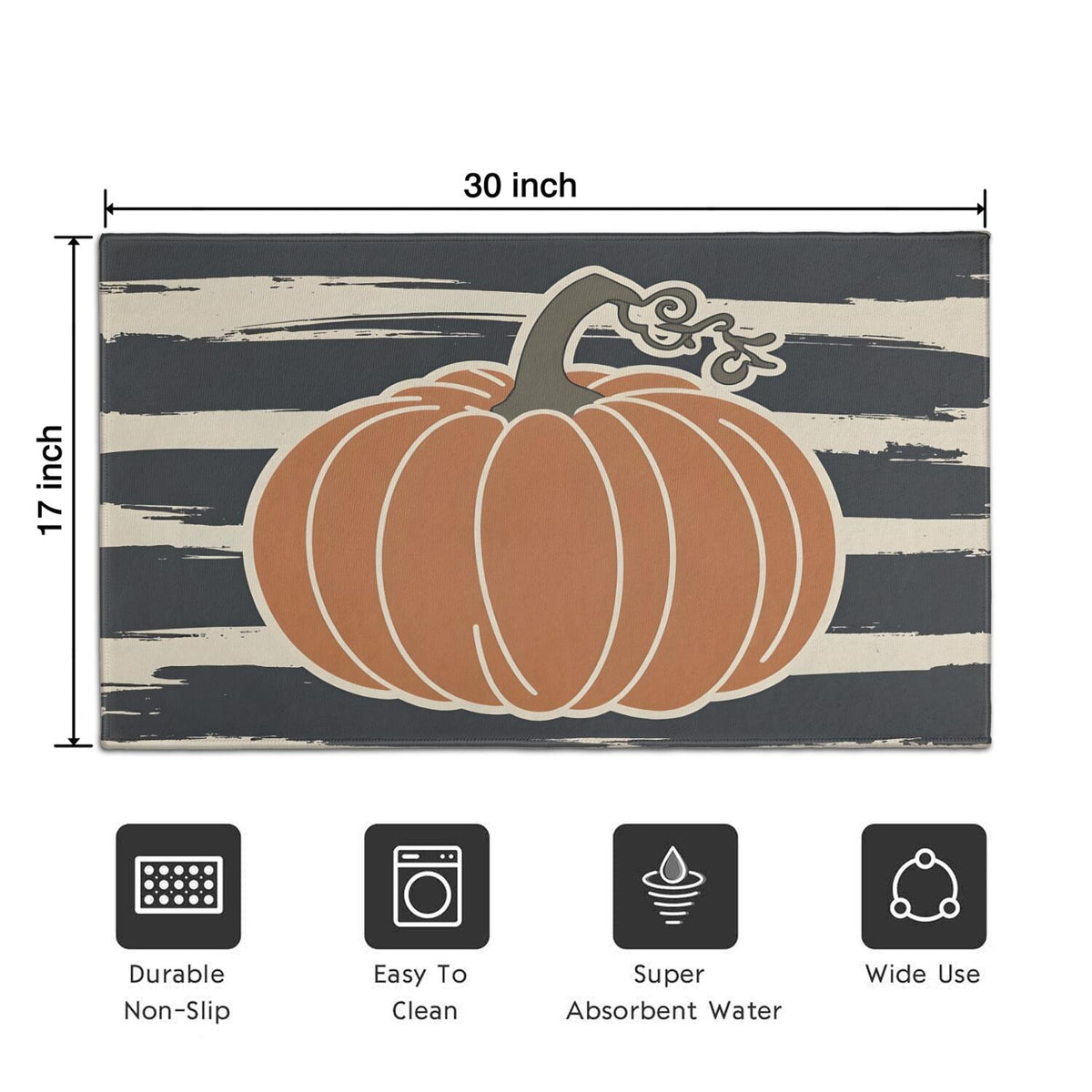 Happy Halloween Door Mat Decorations Spider Bat Doormat Plain the Indoor Door Mat/Outdoor Crystal Velvet 30x17 Inches