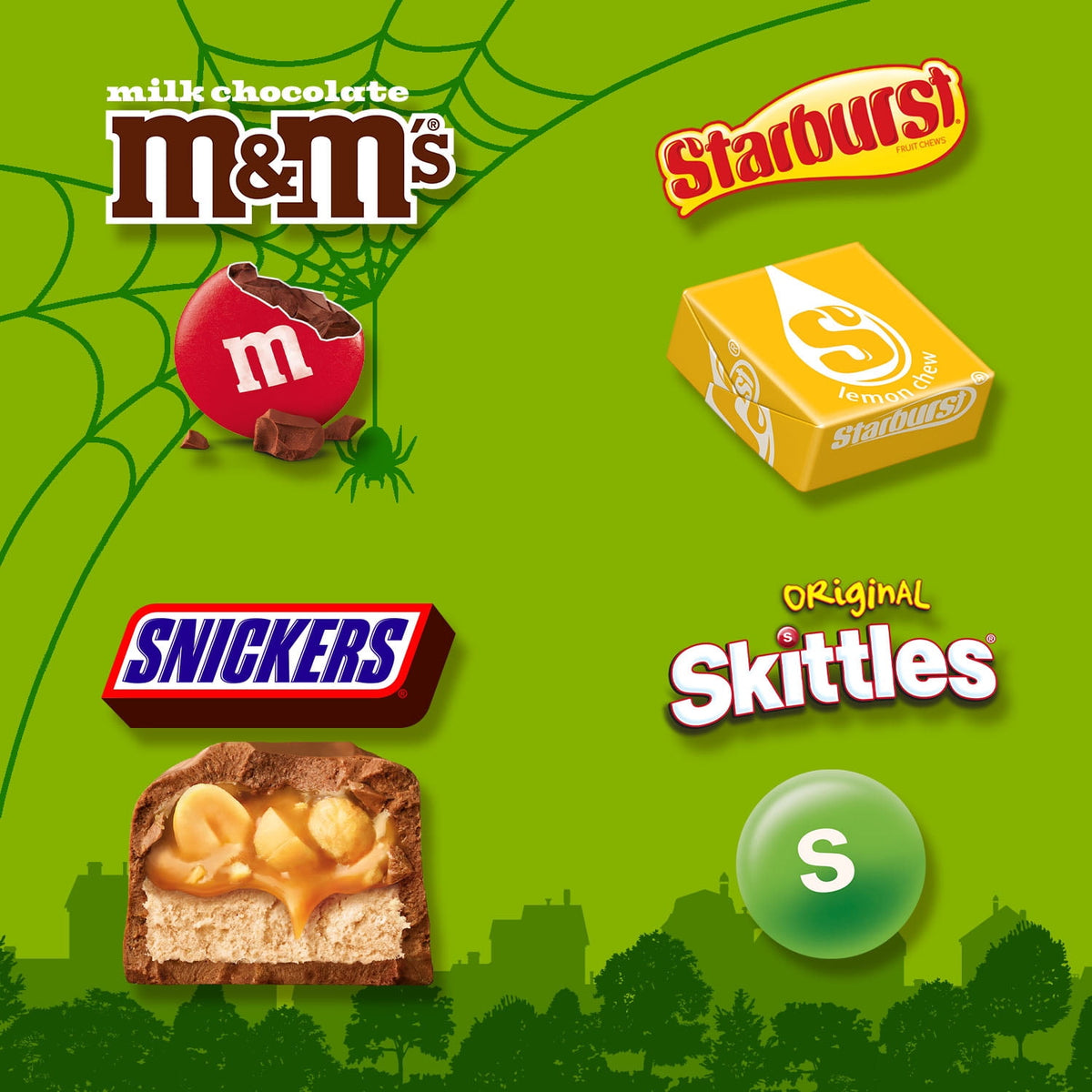 M&M's, Skittles & More Fun Size Halloween Candy Variety pack, 65 Ct Bulk Bag