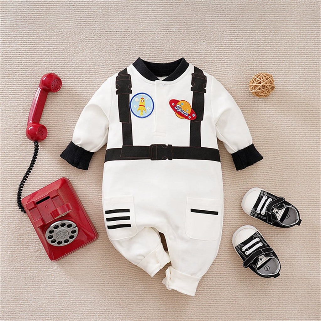 WIBACKER Baby Infant Boy Armor Printed Outfits 100% Cotton Newborn Boy Cosplay Party Jumpsuit Halloween Christmas Rompers