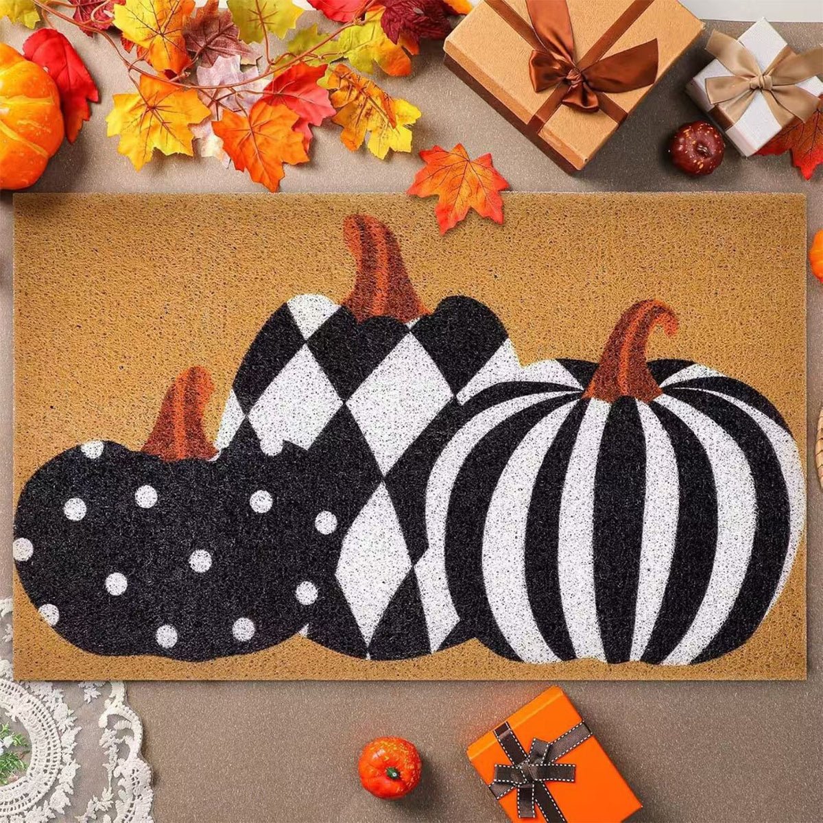 WWC Halloween Door Mat, 32x20 inch Halloween Decor Thick Non Slip Ghost doormat, Entryway Rug for Fall Party Indoor Outdoor Front Porch