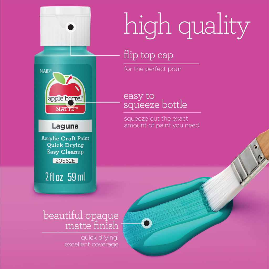Apple Barrel Color Basics 2 fl oz Acrylic Craft Paint Set, Matte Finish, 25 Piece