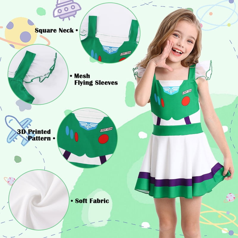 Benylion Girls Cowgirl Costume Summer Dress Toddler Princess Dress up for Kids Birthday Outfits Halloween Role Play Clothes for 3-4 Years