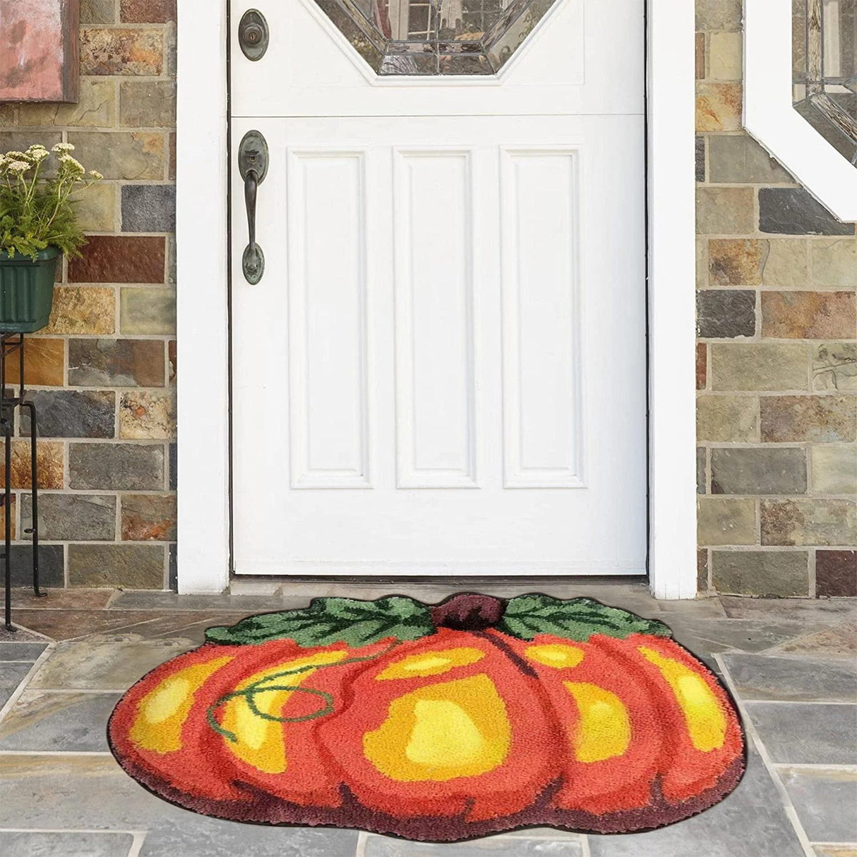 JoyMoreHome Halloween Pumpkin Ghost Welcome Door Mats 15.7x23.6 Inch Halloween Doormats Non-slip Entrance Floor Door Rug for Home Kitchen Front Door Halloween Decorations