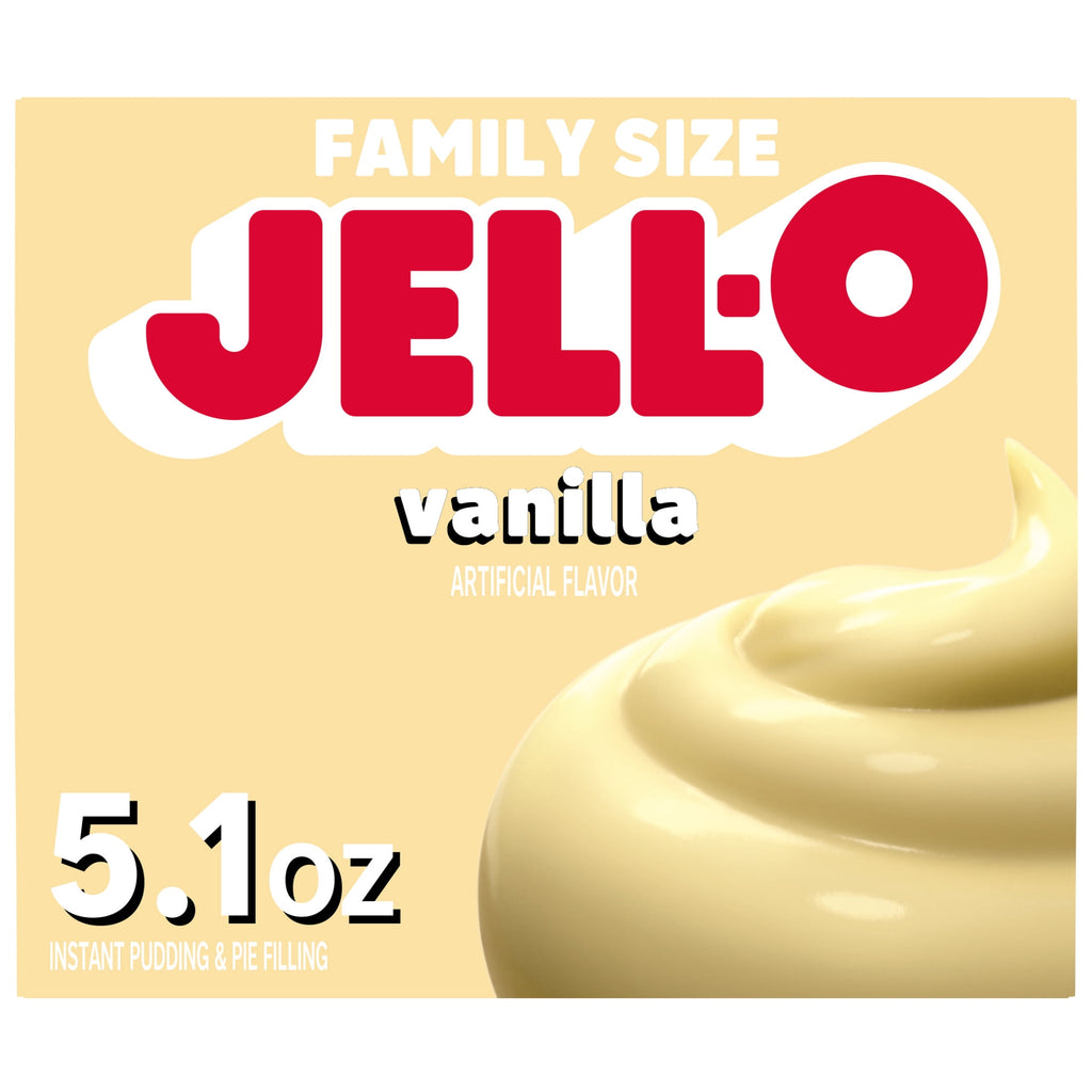 Jell-O Vanilla Artificially Flavored Instant Pudding & Pie Filling Mix, Family Size, 5.1 oz. Box