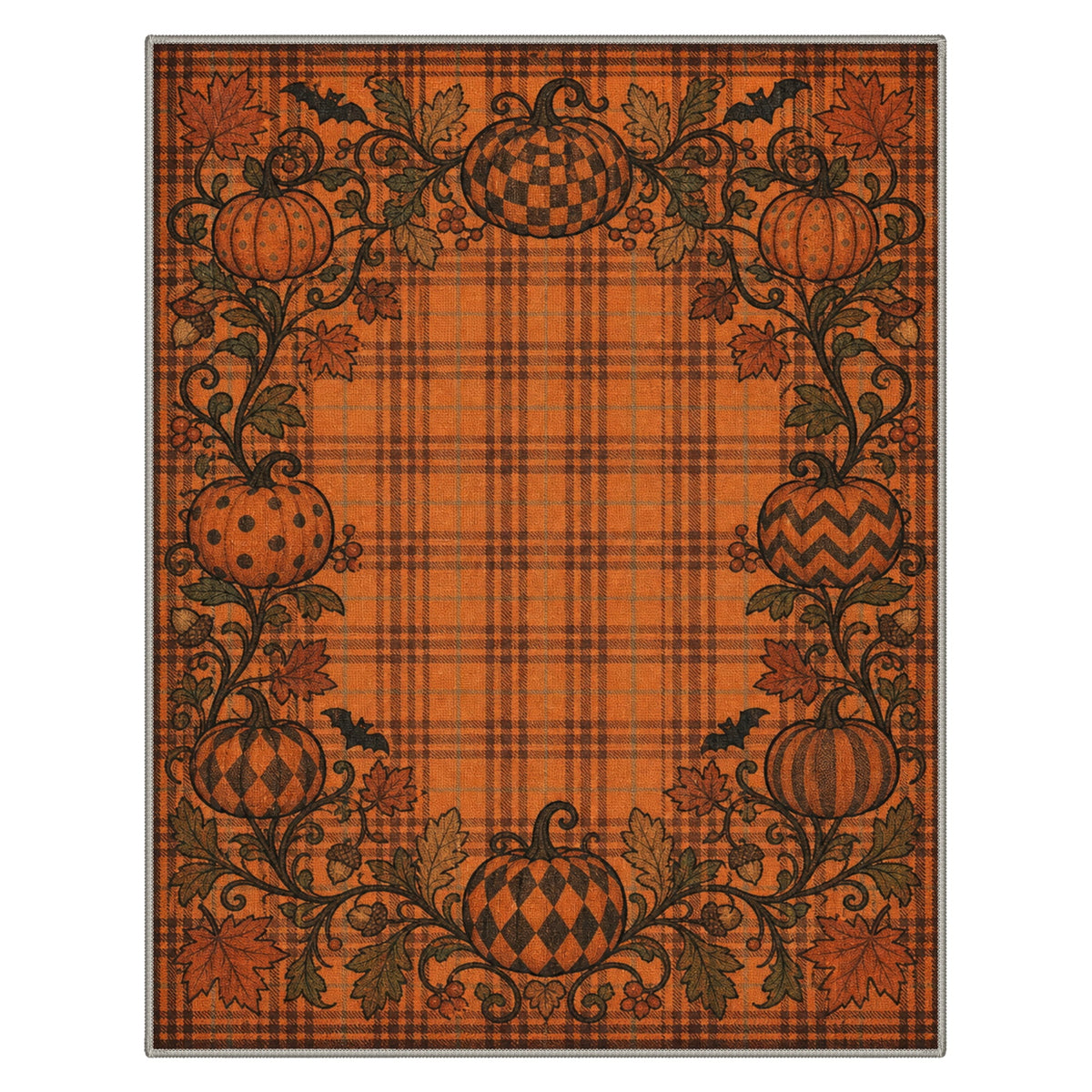 GENIMO 2'x3' Halloween Doormat, Washable Non Slip Soft Vintage Witch Outdoor Door Mat for Front Door Covered Porch Patio Entryway, Burnt Amber