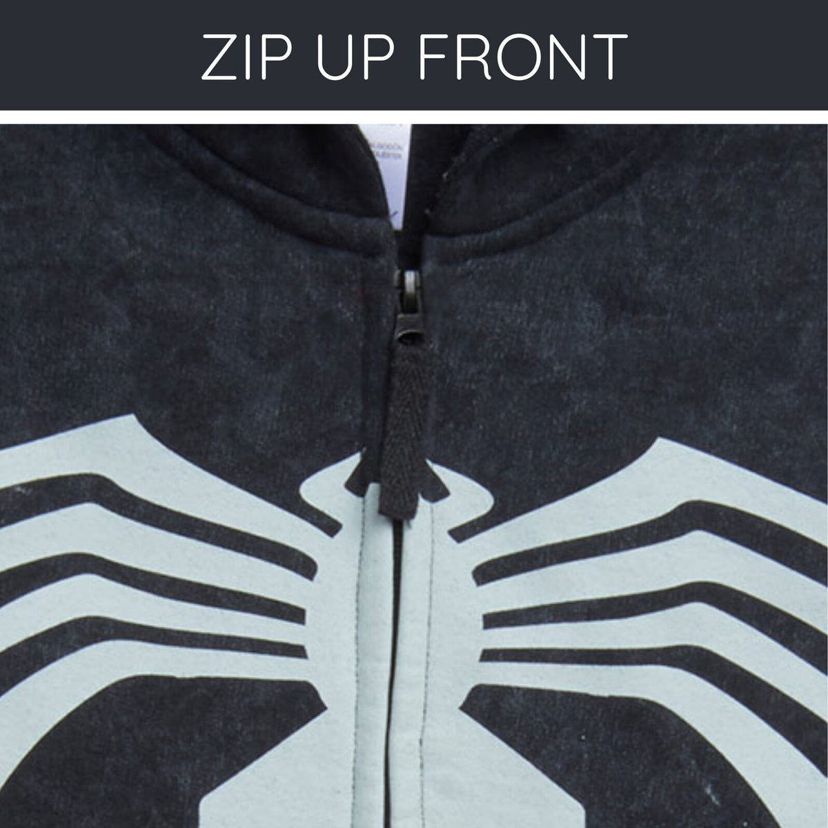 Marvel Spider-Man Adult Men or Women Cosplay Fleece Zip-Up Hoodie Miles Morales Charcoal
