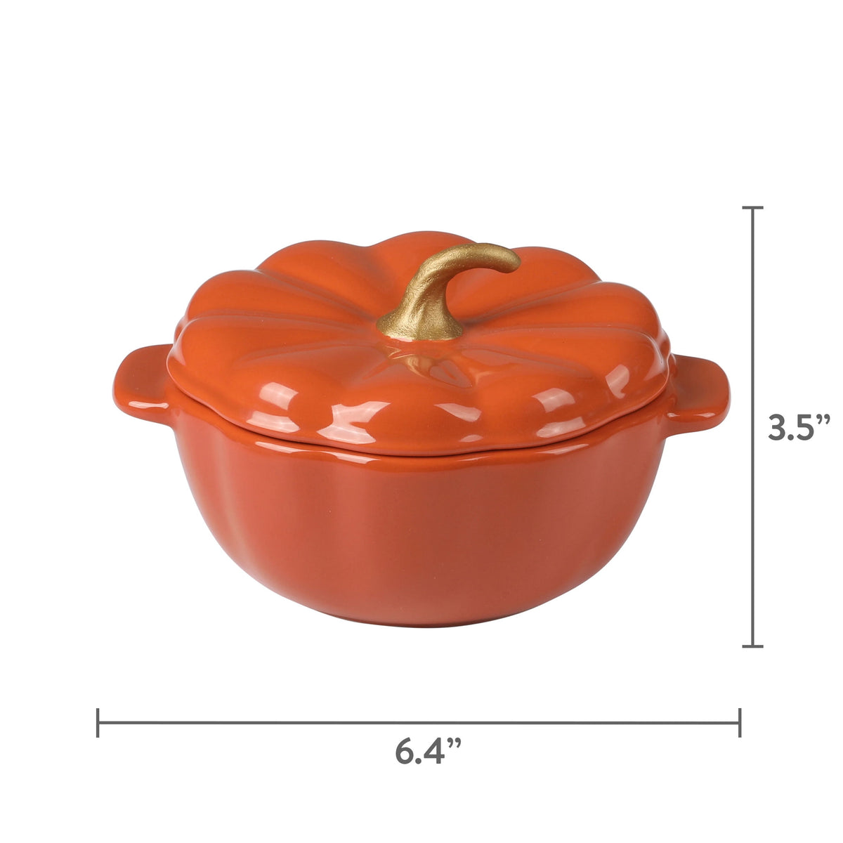 The Pioneer Woman 0.5 Qt Pumpkin Stoneware Mini Cocottes Set with Side Handles, Linen Finish, Set of 3