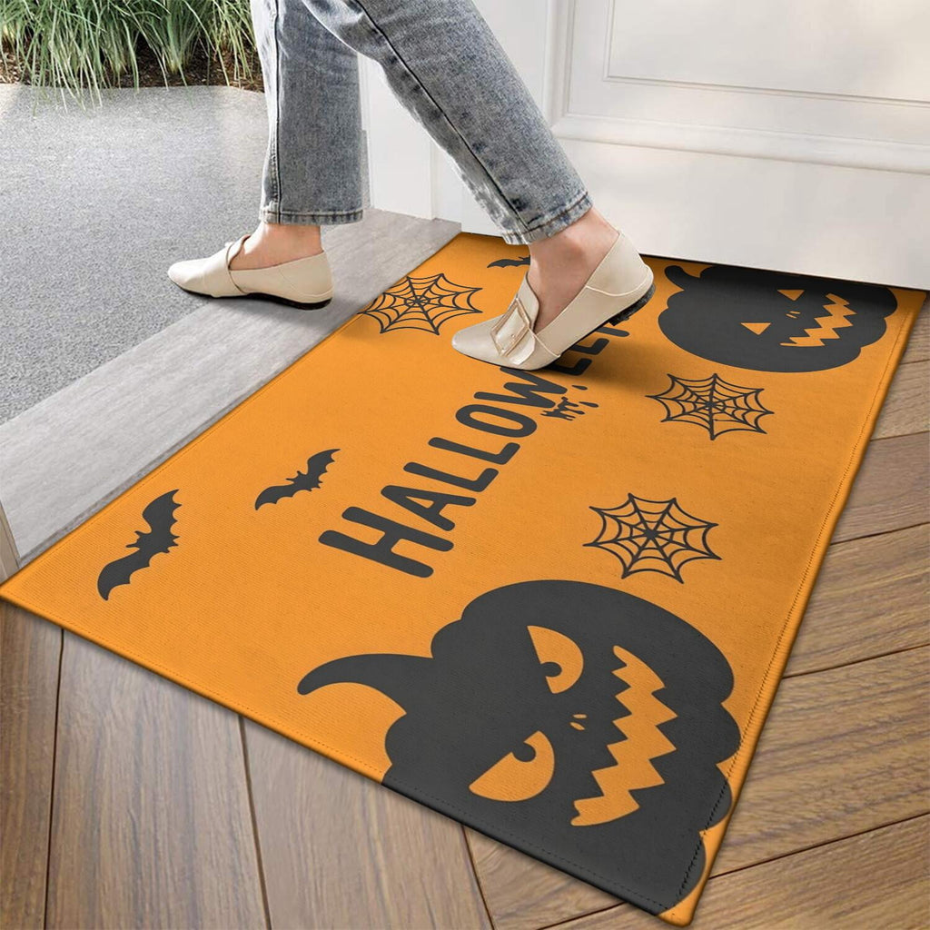 Happy Halloween Door Mat Decorations Spider Bat Doormat Plain the Indoor Door Mat/Outdoor Crystal Velvet 30x17 Inches