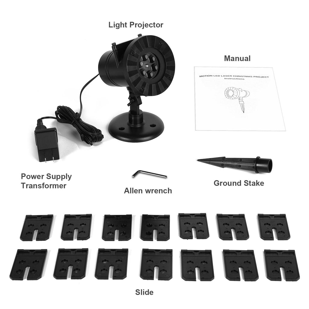 Christmas Halloween Projector Lights, Outdoor Christmas Decorations, LED Projection Lamp 16 Slides for Christmas Party Holiday Yard Garden Decoration