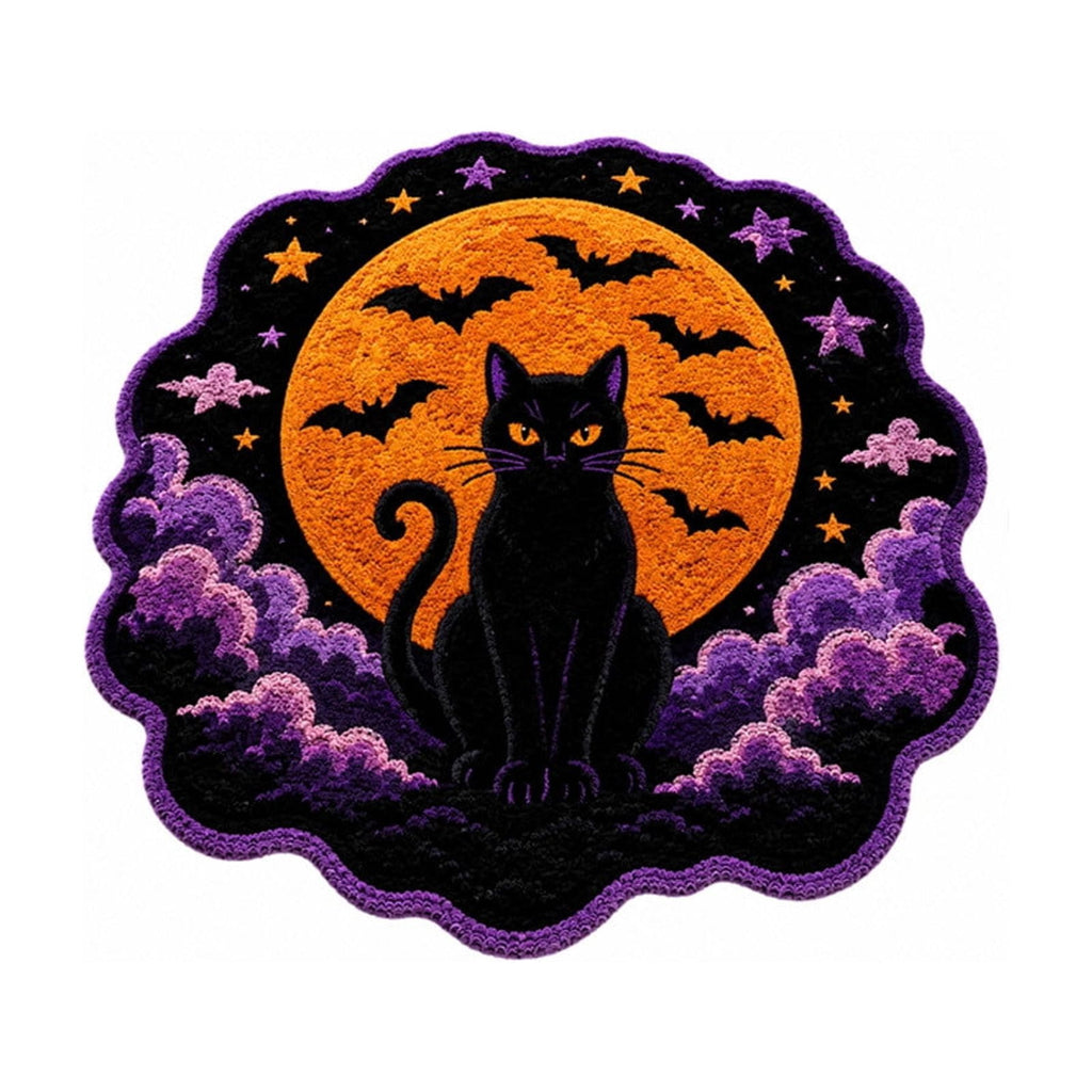 Halloween Wreath Shaped Rugs, Soft Indoor Mat for Entryway, Kitchen, Halloween Party, Pumpkin Witch Spooky Home Decor, 23.62x15.75 Inches