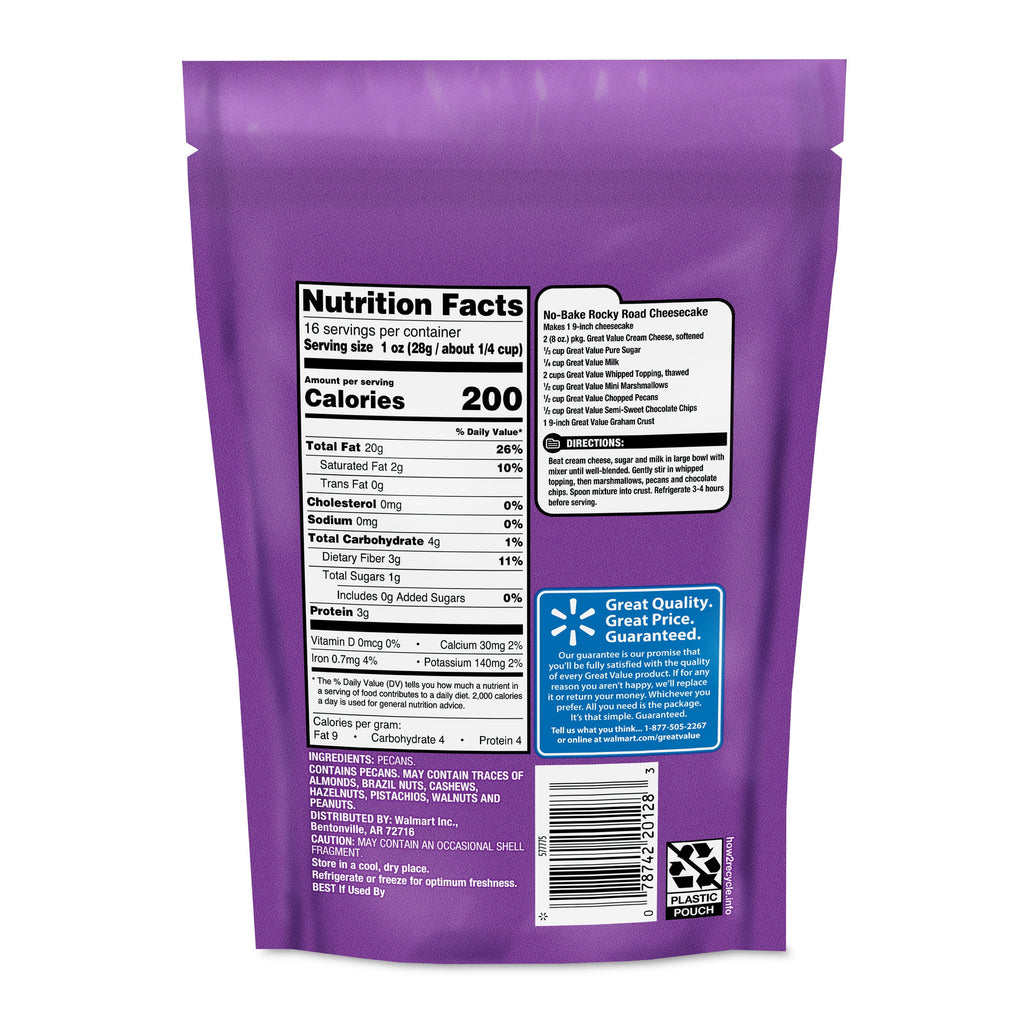 Great Value Chopped Pecans, 16 oz