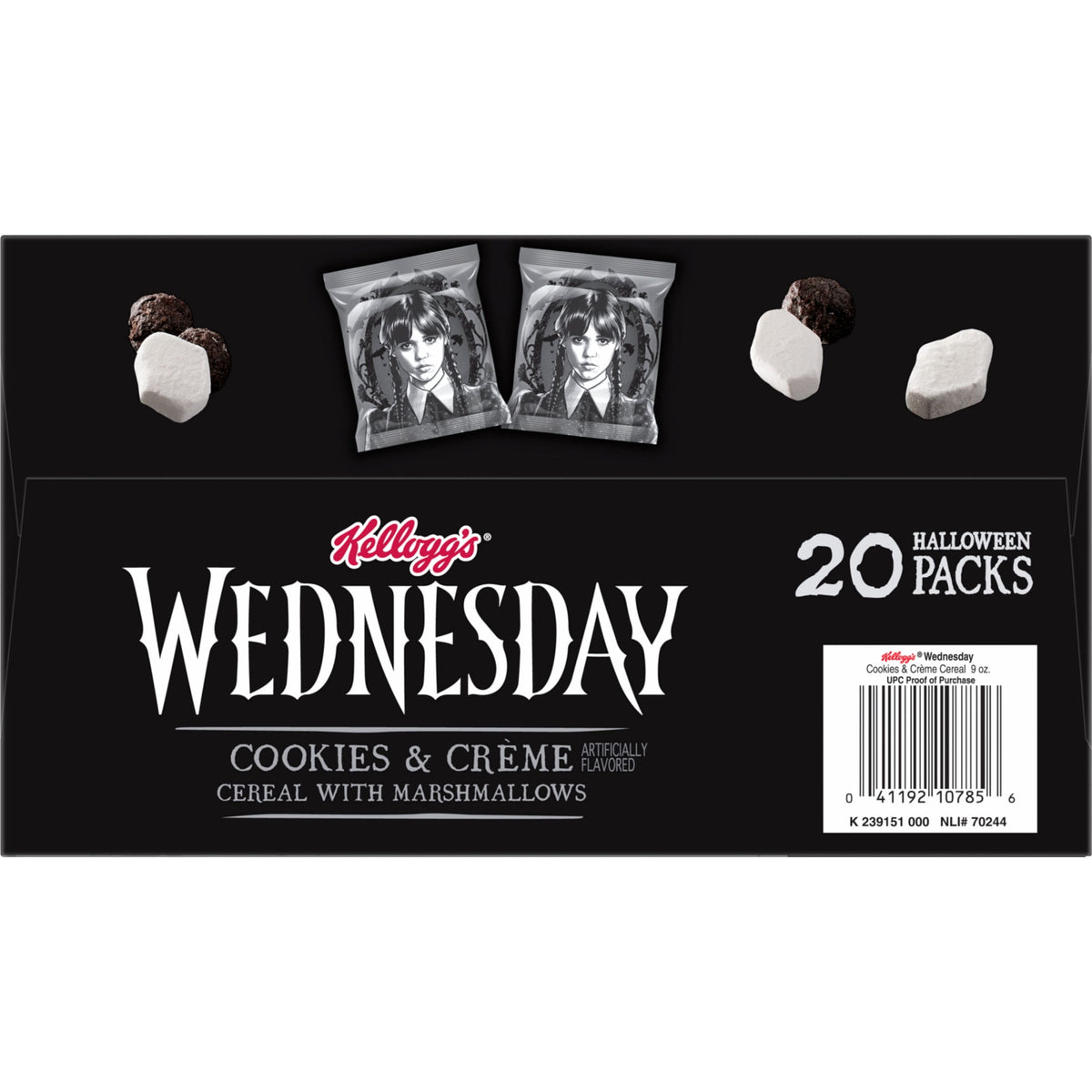 Kellogg's Cookies and Crème with Marshmallows Cereal Pouches, Whole Grain, 9 oz, 20 Count