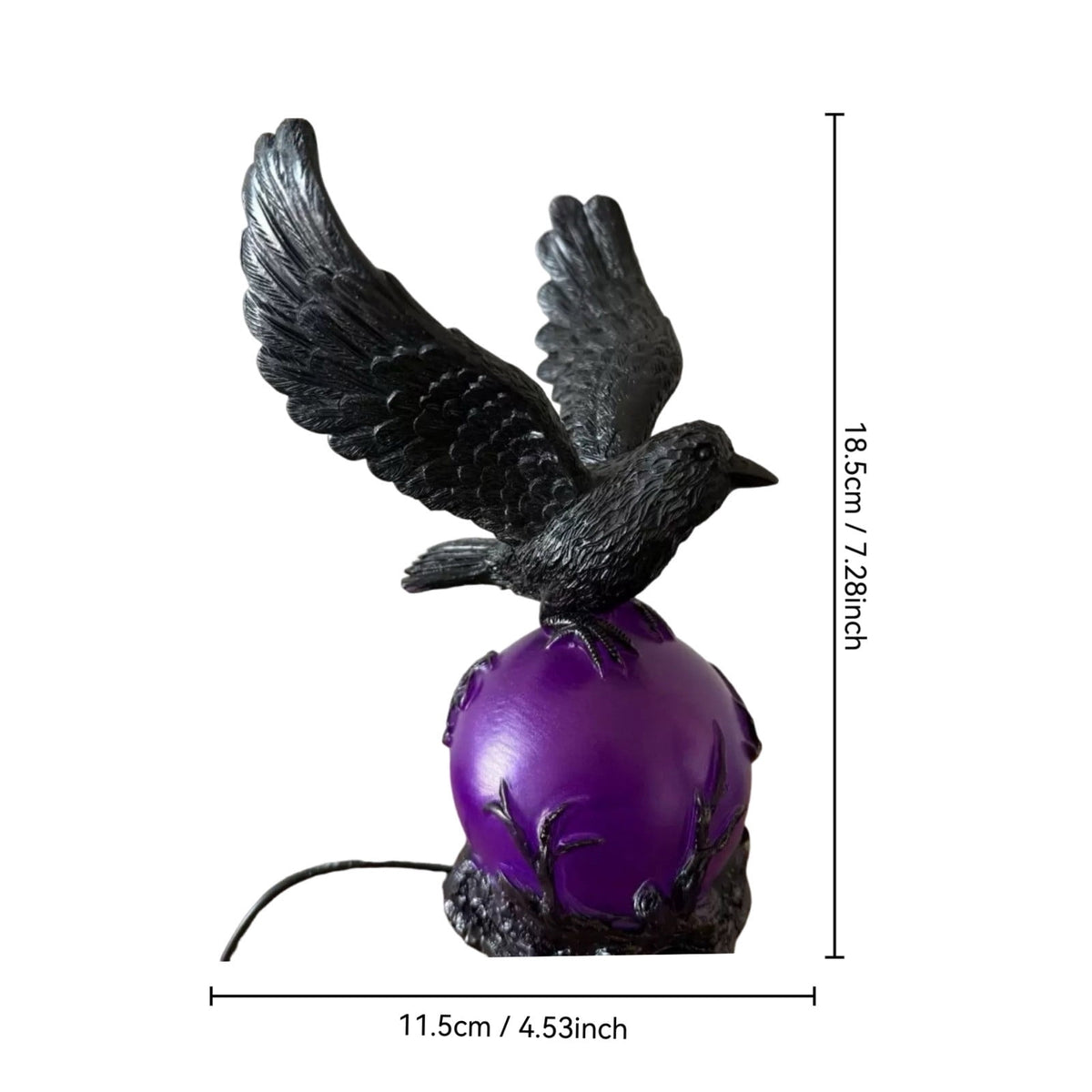Gothic Mysterious Crow LED Flameless Candle, Luminous Sculpture, Gothic Home Decor Accent, Raven Lamp for Halloween Gifts, Bedroom Bedside, Living Room, Orange