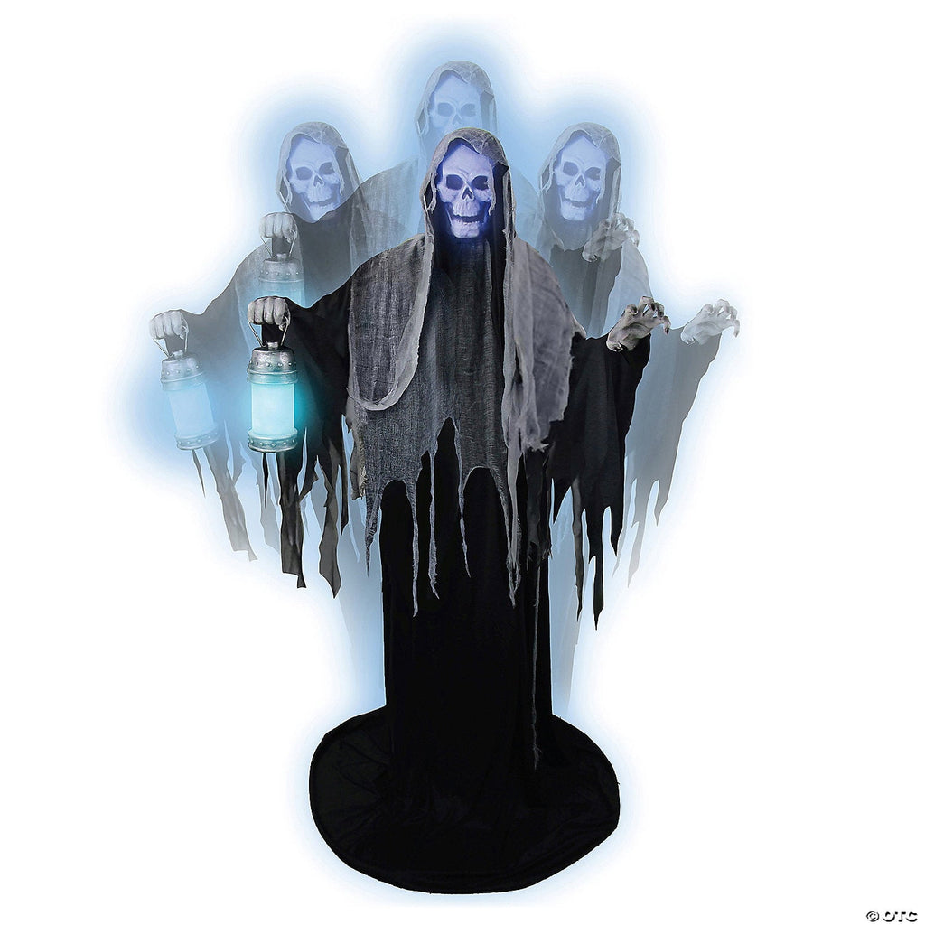 Tekky Toys 5.5 ft Animated Rising Ghost Reaper Halloween Decoration - Gray