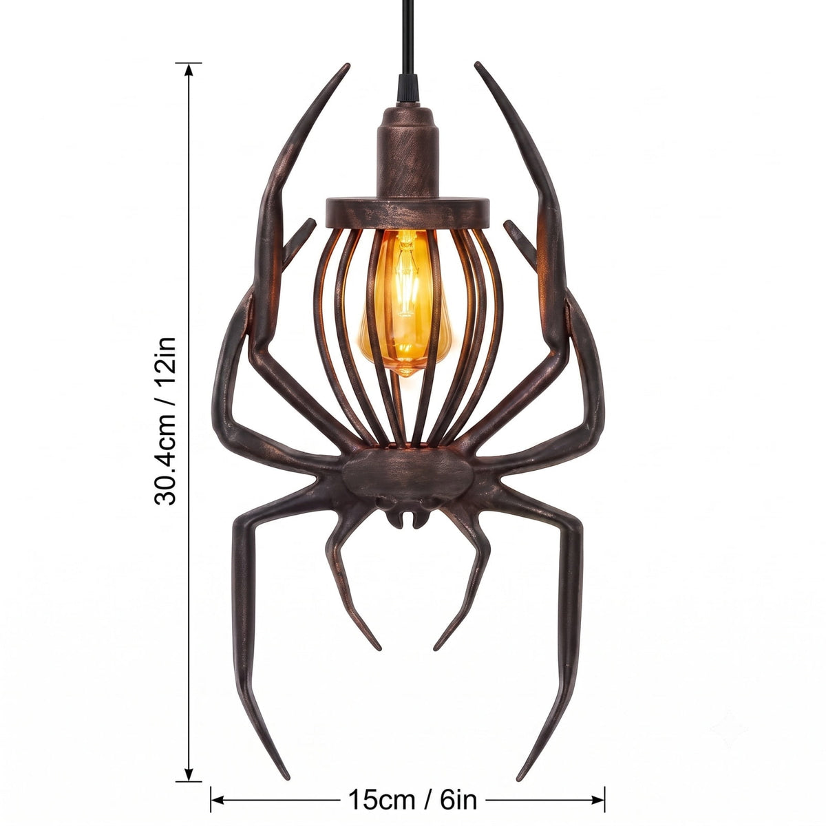 2026 New Halloween Hanging Bat Flame Lights, Vintage Metal Frame Lantern with Warm Amber Edison Bulb, Indoor Outdoor String Light Decor for Porch Patio Room