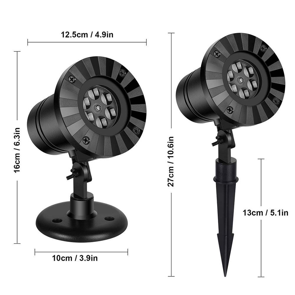 Christmas Snowflake Projector Lights with 14 Patterns, LED Moving Snowflake Spotlight, Outdoor Waterproof Landscape Decorative Lighting for Xmas Holiday Party Wedding Garden Patio