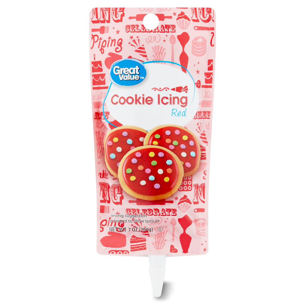 Great Value Cookie Icing, Red, 7 oz