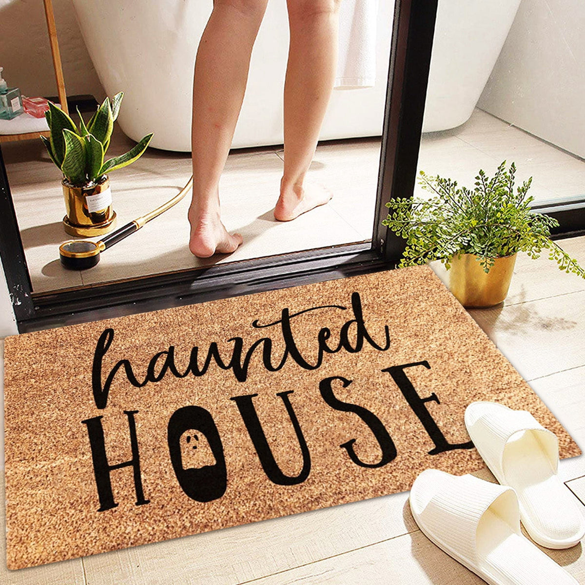 ZToonmas 15" x 23" Vintage Halloween Rugs, Halloween Horror Print Outdoor Rugs Floor Mat Hallway Kitchen Foot Mat Soft Non-Slip