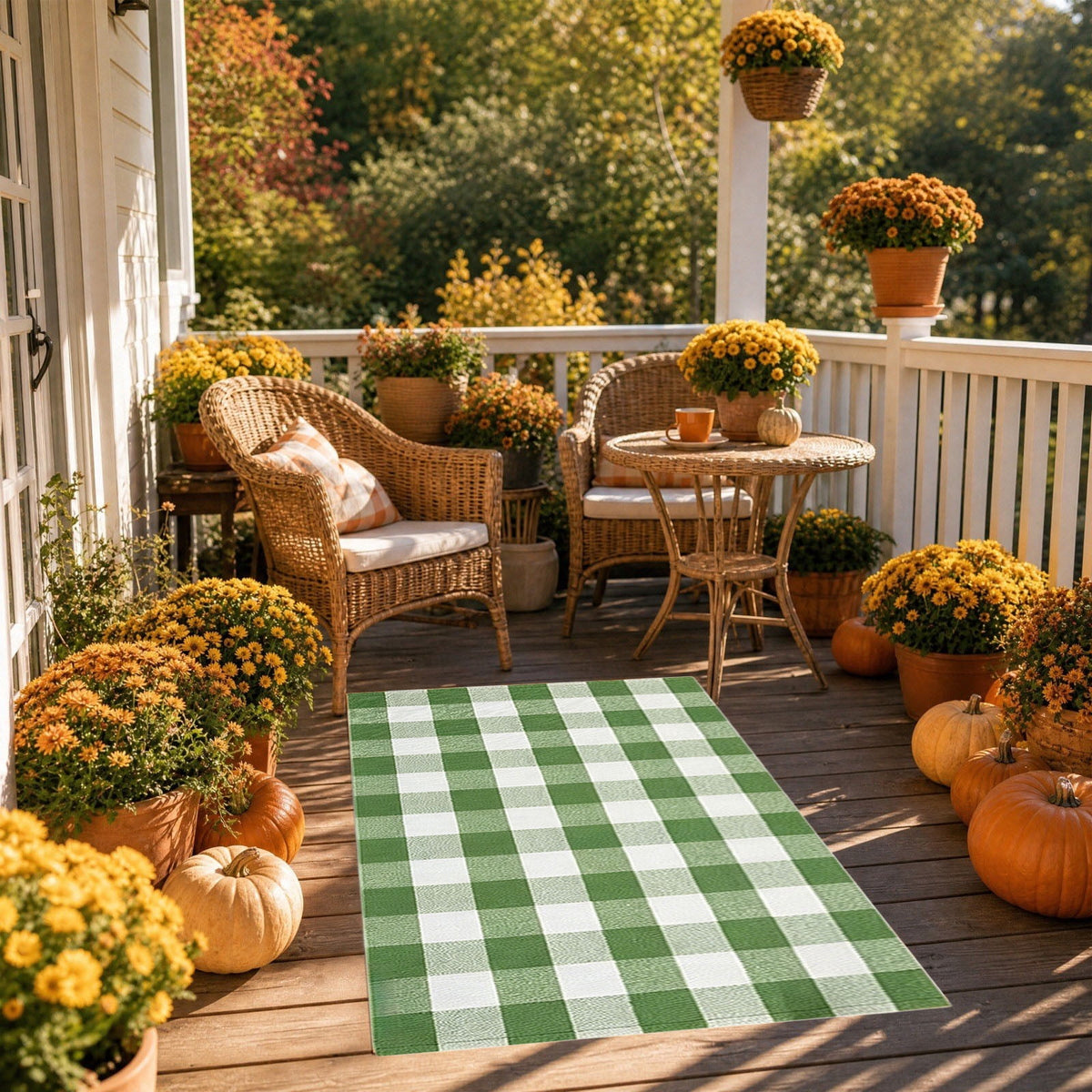 Dpityserensio Halloween Doormat Black Bat and Moon with Striped Border Non-Slip Washable Indoor Outdoor Rug, Vintage Fall Decor