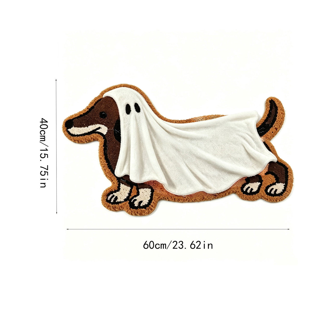 Halloween Ghost Dachshund Door Mat 15x21 Inch Doormat for Outdoor Indoor Entrance Entryway