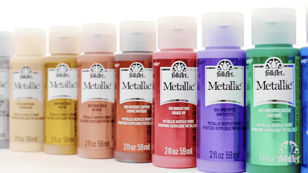 FolkArt Metallic Acrylic Craft Paint, Metallic Finish, Antique Gold, 2 fl oz