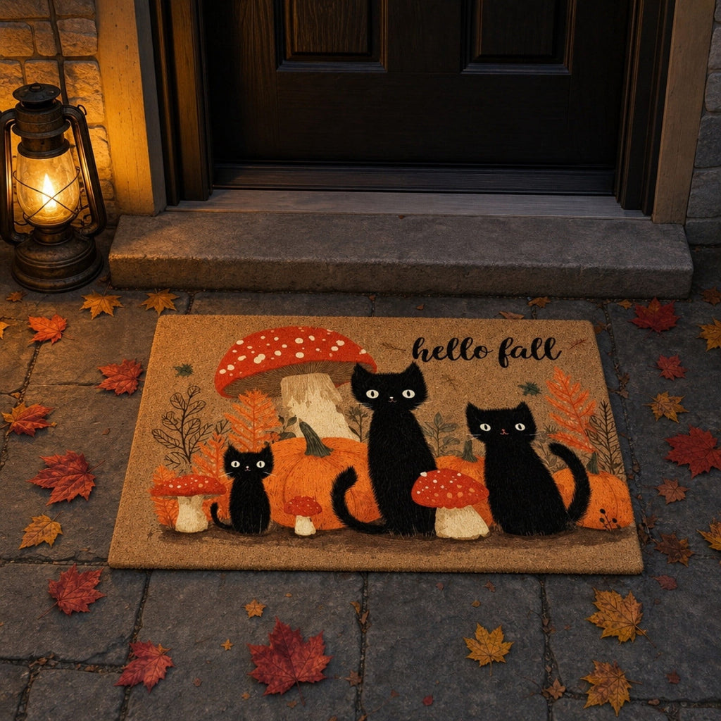 Front Door Mat Indoor Outdoor Entrance Rug, Semicircular Entrance Mat, Half Round Waterproo Non-Slip Durable Rubber Doormat for Garage, Patio, 29.5 inch