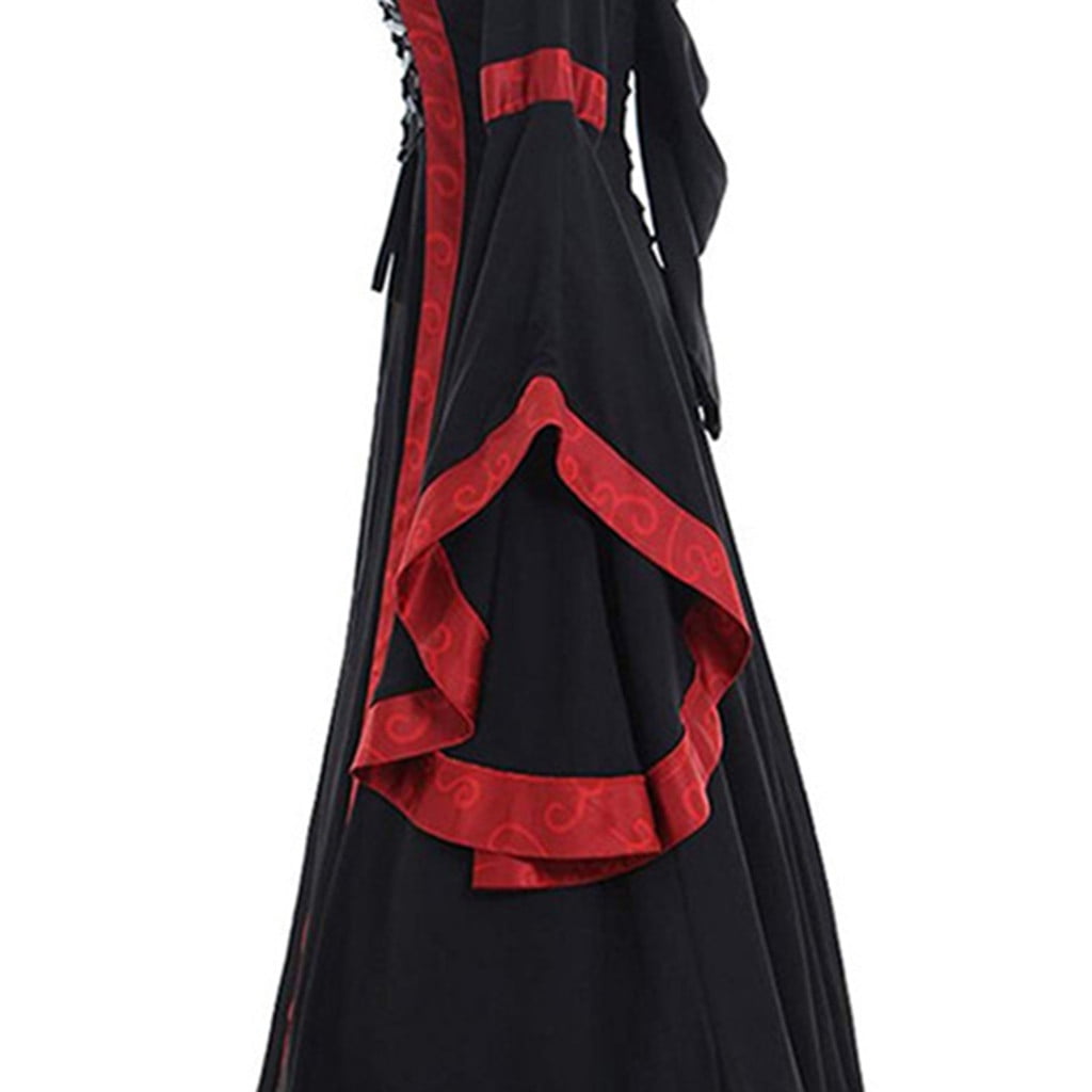 Babysbule Womens Summer Dresses, Women's Vintage Classic Medieval Floor Length Renaissance Gothic Long Sleeve Dress