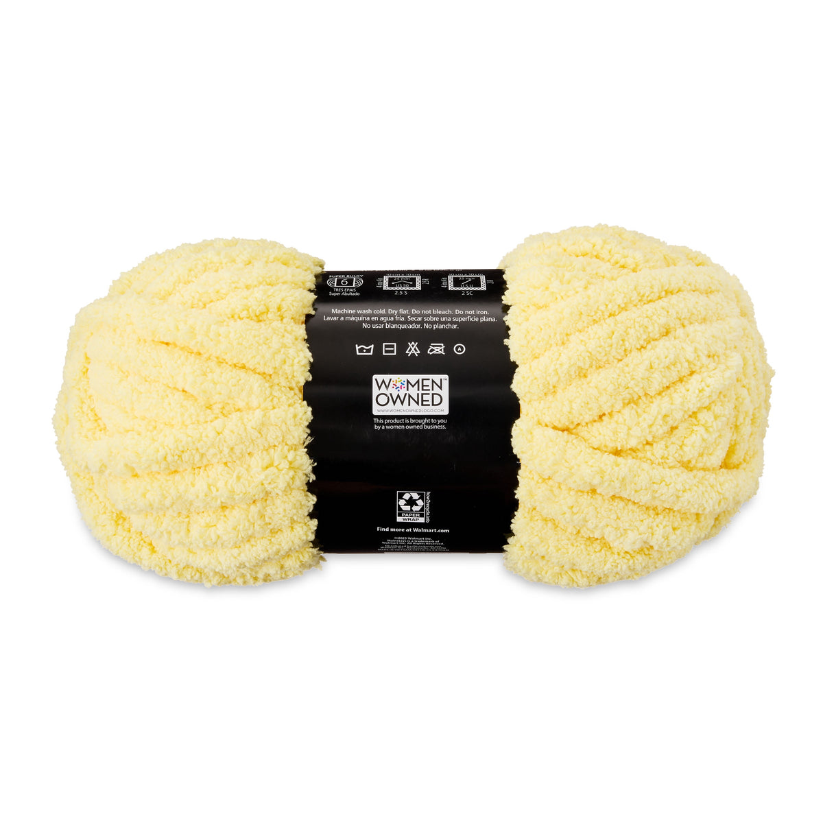 Mainstays Chunky Chenille Yarn, 31.7 yd, Ivory, 100% Polyester, Super Bulky
