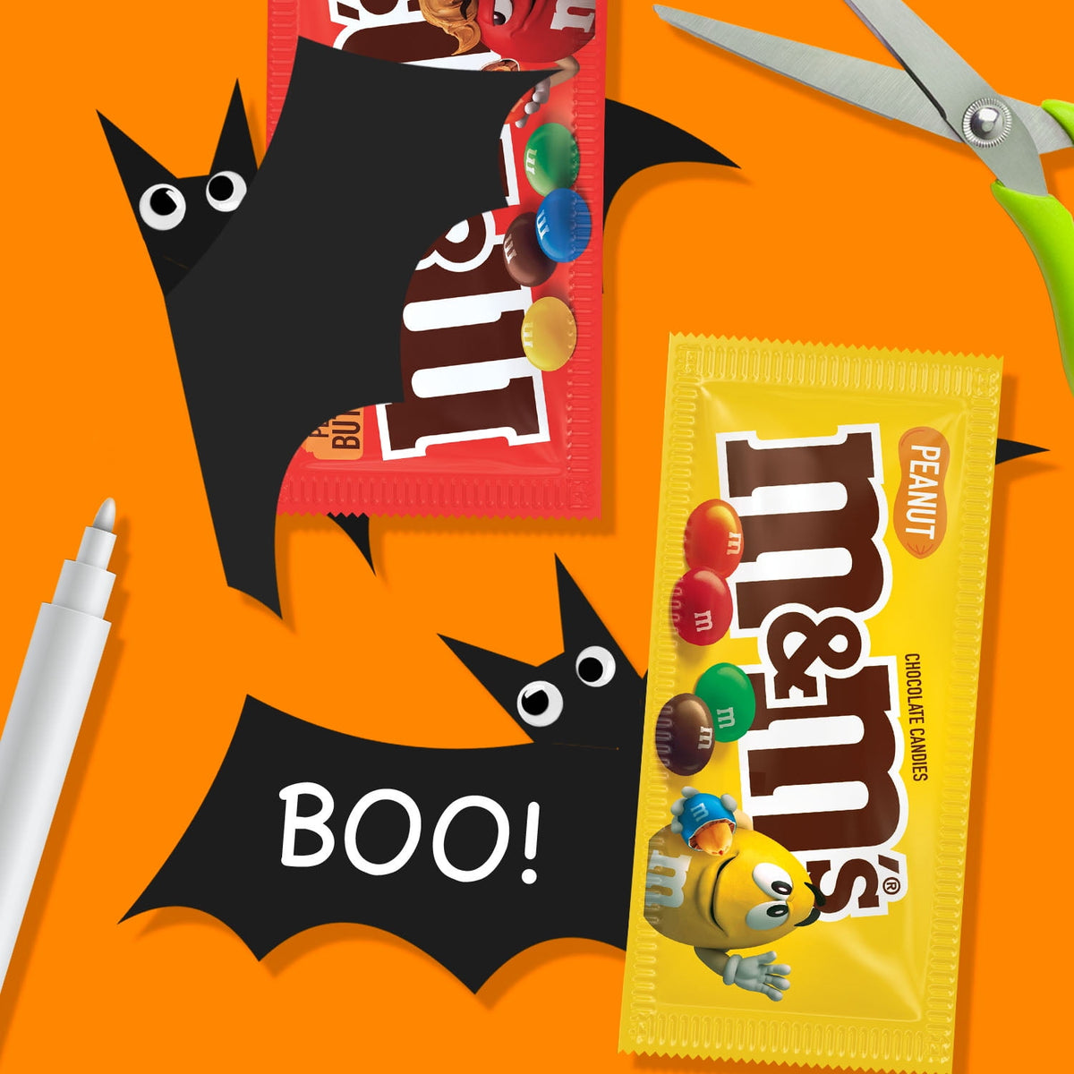 M&M's Full Size Halloween Chocolate Candy Bars, 30.58 oz, 18 Ct Box