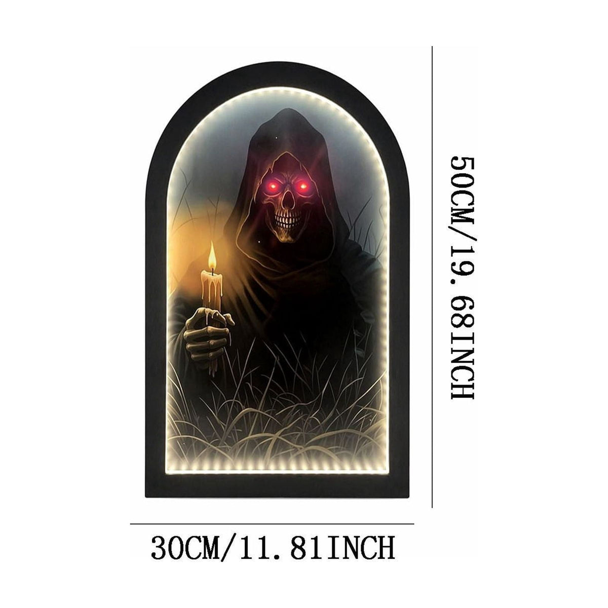 Clearance Martha Ghost Mirror! Halloween Decorations Indoor Gifts, LED Ghost Mirror Hologram,Spooky Gothic Decor,Haunted Mirror Halloween Decorations,Vintage Wall Decor for Living Room Fireplace