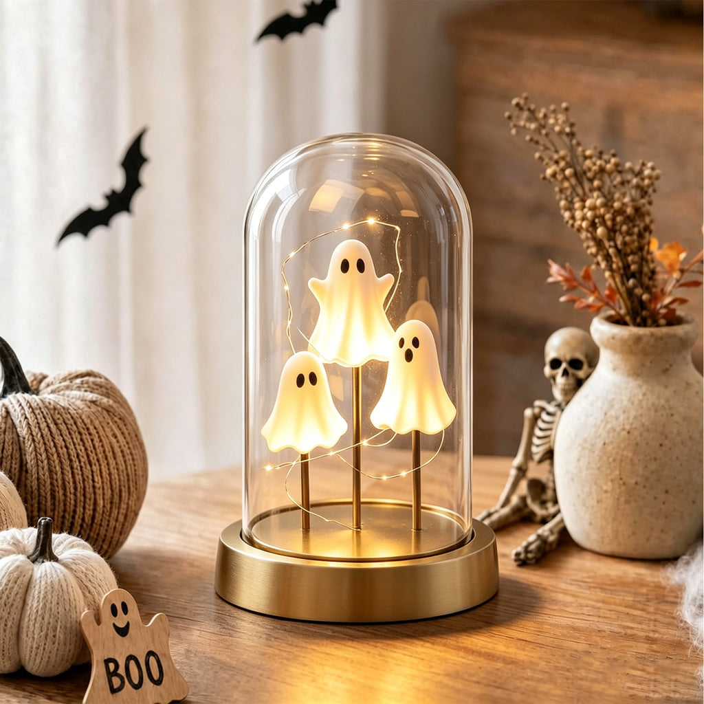 Clearance Halloween Ghost Bubble Bath Lamp, Cute Bathtub Ghost Night Lights for Halloween Decor, Reading Books Nightlight, Halloween Decorations for Indoor Readers & Book Lover Desk Home Party Gifts