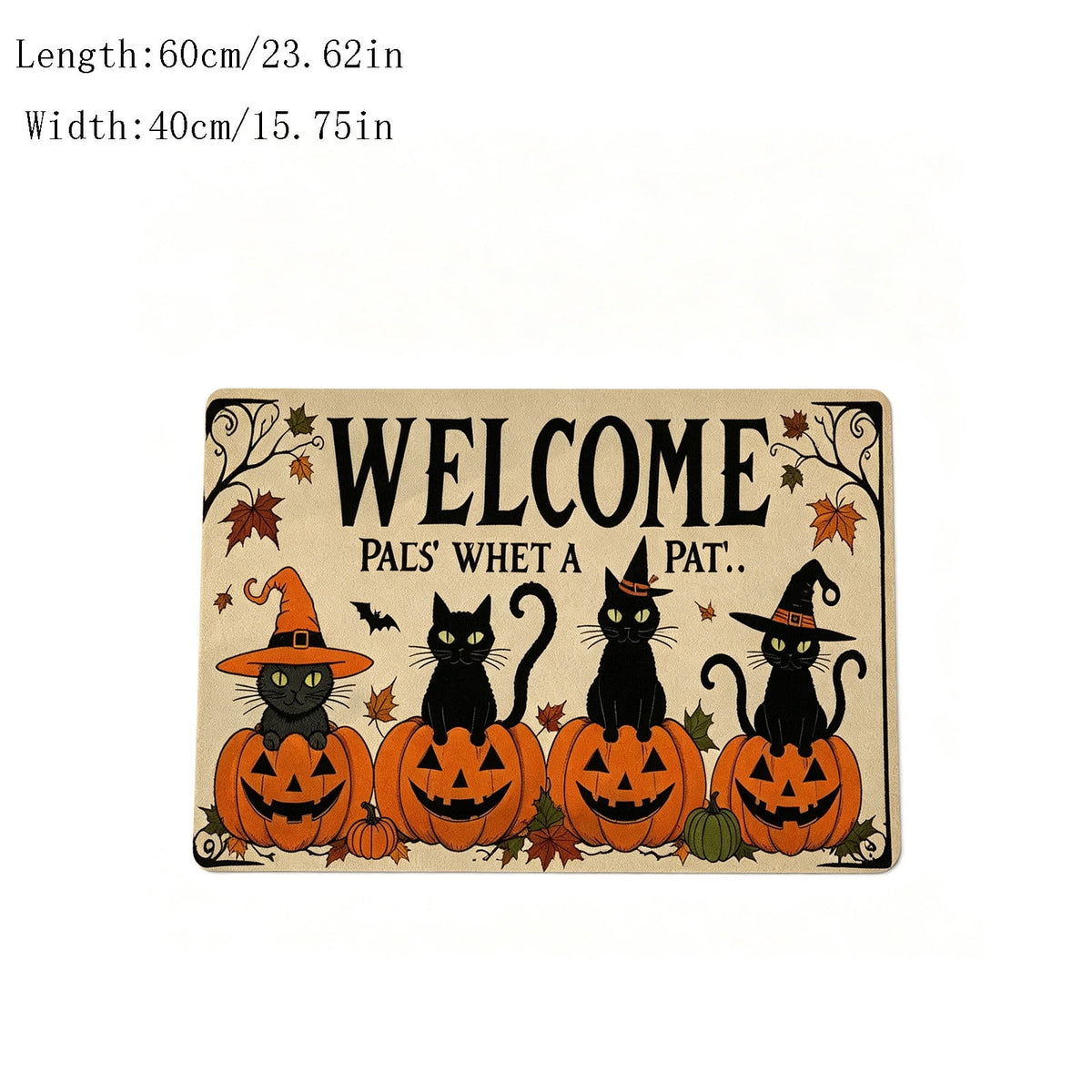 WWC Halloween Door Mat, 32x20 inch Halloween Decor Thick Non Slip Ghost doormat, Entryway Rug for Fall Party Indoor Outdoor Front Porch