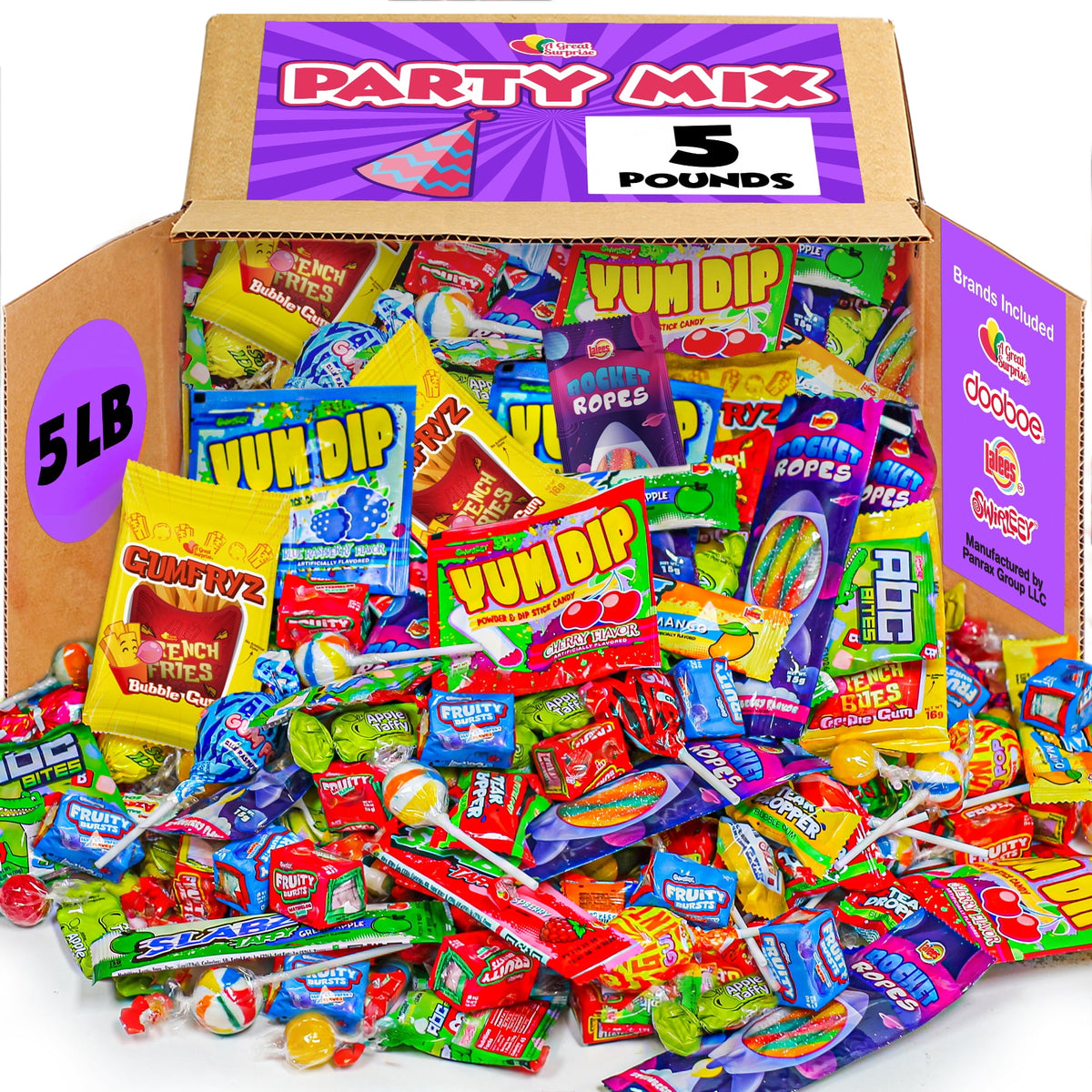 A Great Surprise Assorted Candy Mix, 5 lb Bulk Individually Wrapped Candy Variety Pack for Piñatas, Goodie Bags, Candy Bowls, Party Favors & Events