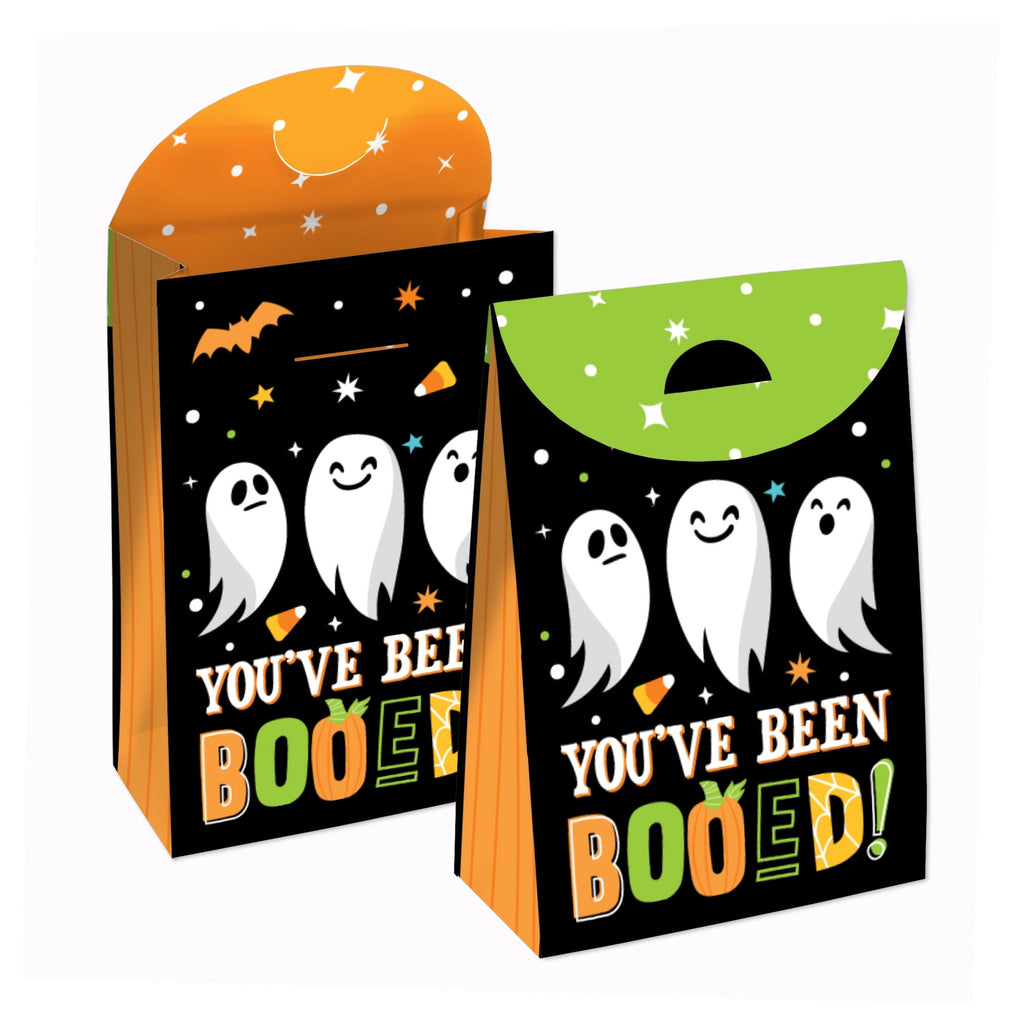 Big Dot of Happiness You've Been Booed - Ghost Halloween Gift Favor Bags - Party Goodie Boxes - Set of 12