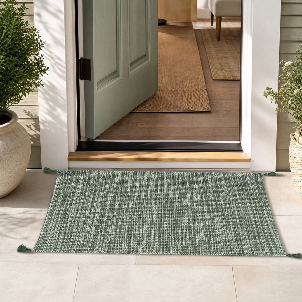 Boho Tassel Doormat 16x24 Inch, Soft Woven Laundry Kitchen Floor Rug for Farmhouse Decor, 1 PC