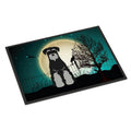 Carolines Treasures Halloween Scary Standard Schnauzer Black Grey Door Mat Indoor Rug or Outdoor Welcome Mat 18x27