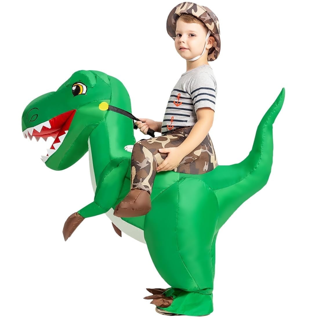 GOOSH 48 inch Inflatable Dinosaur Costume for Kids, Kids Halloween Costume for Unisex Boys Girls, Funny Blow Up Costumes for Halloween Party Cosplay
