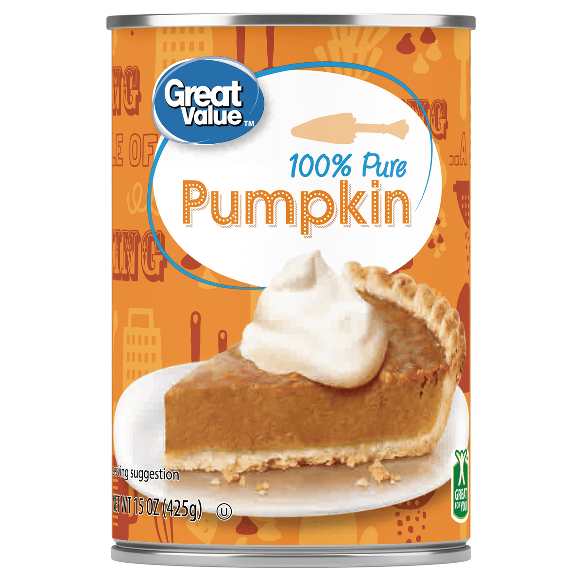 Great Value 100% Pure Pumpkin, 15 oz