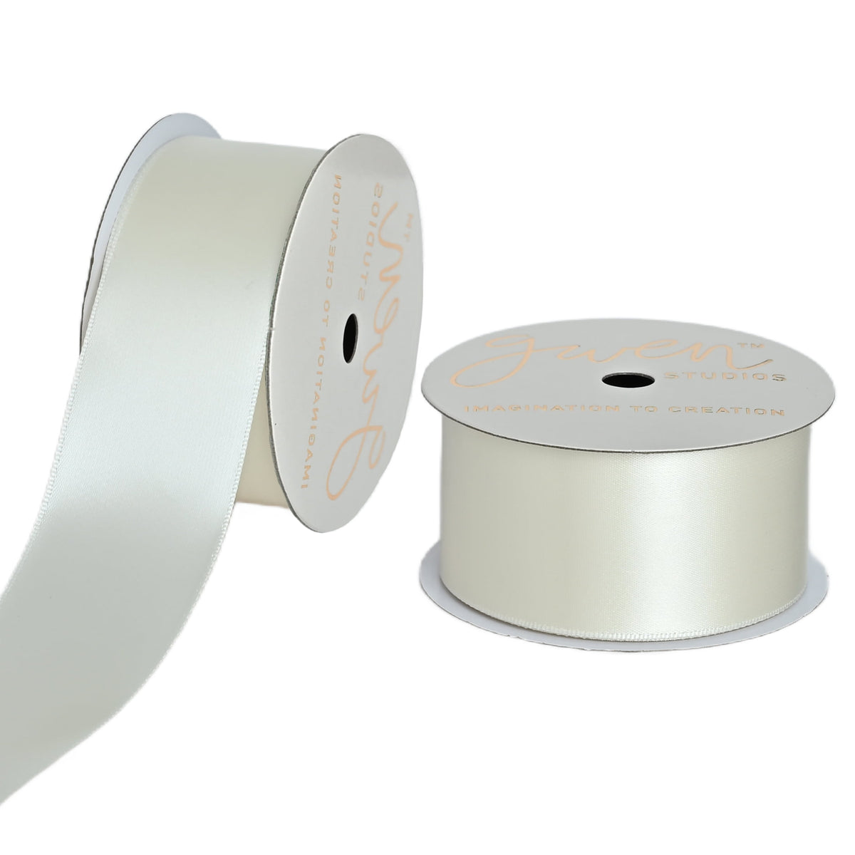 Gwen Studios 1.5" Cream Satin Ribbon, 7 Yards