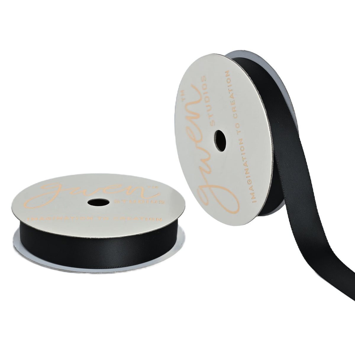 Gwen Studios 5/8" Black Satin Ribbon, 7 Yards