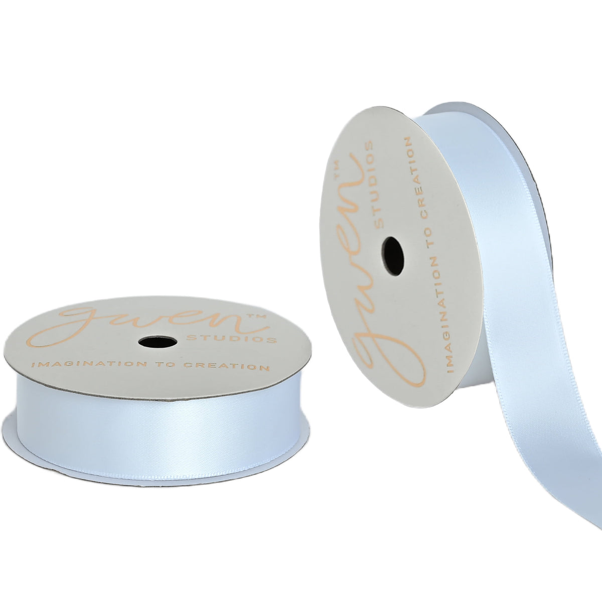 Gwen Studios 7/8" White Satin Ribbon, 7 Yards