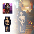 Halloween Dancing Coffin Skeleton with LED Lights Animated Prop Voice Activated Decorations with Spooky Music and Glowing Effects Scary Jumping Skeleton for Haunted House Yard Cemetery Party Decor