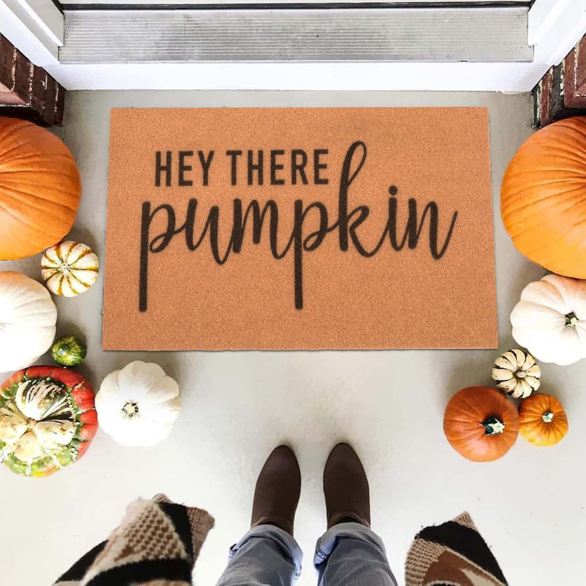 Halloween Doormat Welcome Mat for Front Door, Non- Indoor & Outdoor Rug, Water Absorbent Coir & Rubber Backing, Funny Holiday Decor for Porch, Entryway, Bathroom, Kitchen