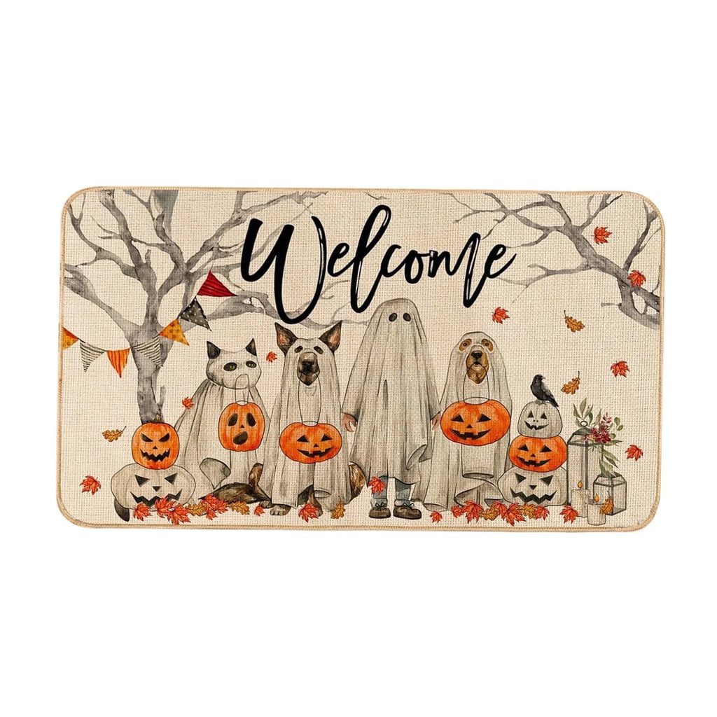 Halloween Pumpkin Doormat Outdoor Entry Door Kitchen Entryway Floor Mat Halloween Decorative Fall Decor