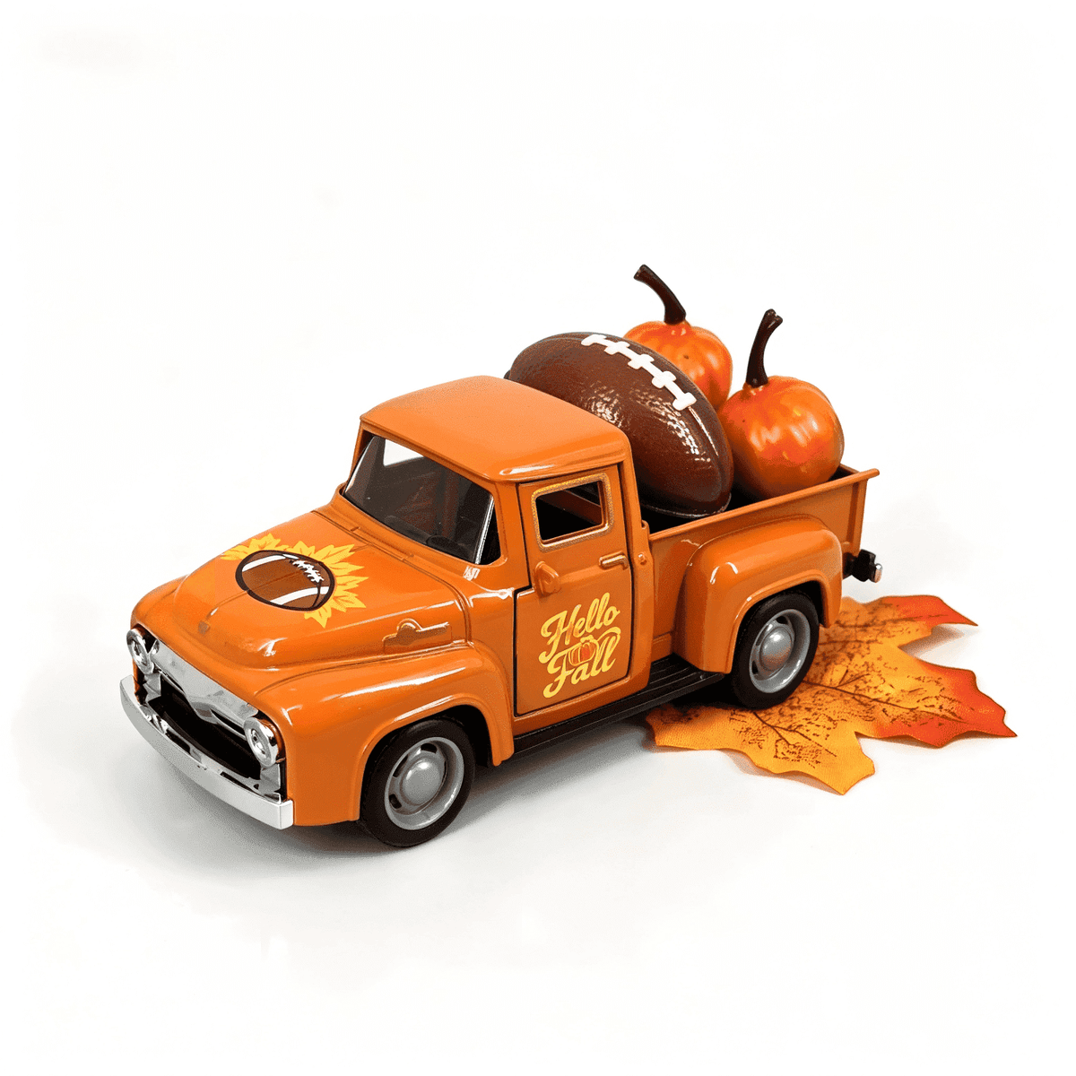 Molumo Fall Decorations for Home - Fall Vintage Truck with Pumpkins, Football and Maple Leaves - Thanksgiving Decoration for Table Centerpiece, Tiered Tray, Mantel and Harvest Home Indoor